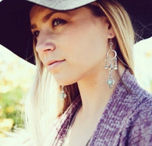 Load image into Gallery viewer, Silver Cross Dangle Earrings