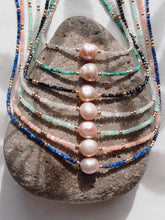 Load image into Gallery viewer, Pink Pearl and Gemstone Necklace - Gold Akala