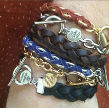 Load image into Gallery viewer, Brown Braided Wrap GenuineLeather Bracelet
