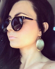 Load image into Gallery viewer, Hammered Oval Domed Dangle Earrings