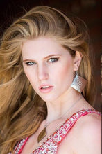 Load image into Gallery viewer, Hammered Diamond Dome Dangle Earrings