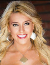 Load image into Gallery viewer, Hammered Diamond Dome Dangle Earrings