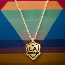 Load image into Gallery viewer, LA Galaxy Shield Pendant w/ black enamel 18" chain length