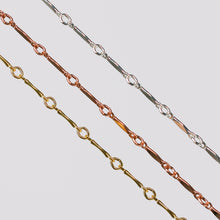 Load image into Gallery viewer, Brittany Permanent Jewelry Chain, Dapped Bar Design, Bar with Small Links, Available in Gold Filled and Silver