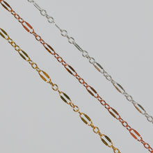 Load image into Gallery viewer, Bryce Permanent Jewelry Chain, Dapped Oval Design, Small Round Links, Available in Gold Filled and Silver