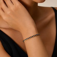 Load image into Gallery viewer, Lapis Lazuli Cabochon Tennis Bracelet