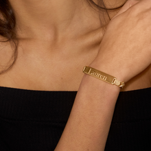 Load image into Gallery viewer, Iced Cuban Engraved Bar Bracelet