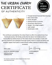 Load image into Gallery viewer, Hammered Triangle Dangle Earrings