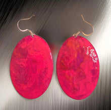 Load image into Gallery viewer, Pink Marble Oval Dome Lures of Love Earrings