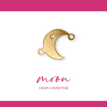 Load image into Gallery viewer, Moon Connector | 14K Gold Filled Yellow | 10.5mm | White Gemstone | 4pk