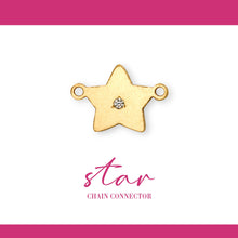Load image into Gallery viewer, Star Connector | 14K Gold Filled Yellow | 11mm | White Gemstone | 4pk