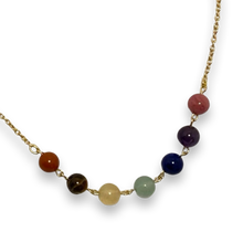 Load image into Gallery viewer, Chakra Balance Necklace with Natural Gemstones and Charm