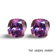 Load image into Gallery viewer, 12mm Cushion Cut Amethyst Cubic Zirconia AAAAA quality Lab-grown Loose Gemstones : Set of 2