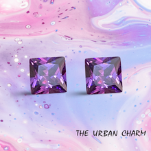 Load image into Gallery viewer, 8mm Princess Amethyst Cubic Zirconia AAAAA quality Lab-grown Loose Gemstones : Set of 2