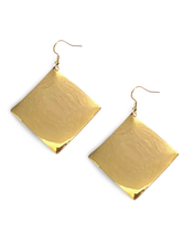 Load image into Gallery viewer, Hammered Diamond Dome Dangle Earrings