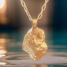 Load image into Gallery viewer, Crystal Waning Gibbous Moon Necklace