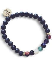 Load image into Gallery viewer, Small Black Lava Rock Chakra Bracelet
