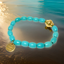 Load image into Gallery viewer, Natural Turquoise Healing Mantra Bracelet