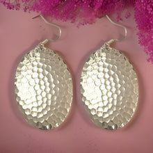 Load image into Gallery viewer, Hammered Oval Domed Dangle Earrings