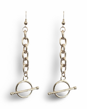 Load image into Gallery viewer, Silver Chain Toggle Earrings