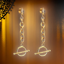 Load image into Gallery viewer, Silver Chain Toggle Earrings