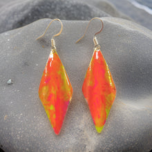 Load image into Gallery viewer, Yellow Orange Marble Wavy Lures of Love Earrings