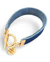 Load image into Gallery viewer, Blue Leather Color Band Bracelet by The Urban Charm