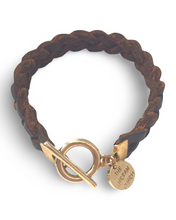 Load image into Gallery viewer, Brown Braided Wrap GenuineLeather Bracelet