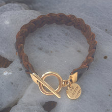Load image into Gallery viewer, Brown Braided Wrap GenuineLeather Bracelet