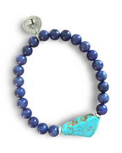 Load image into Gallery viewer, Natural Lapis Lazuli and Turquoise Bracelet