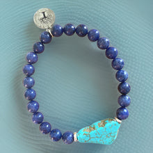 Load image into Gallery viewer, Natural Lapis Lazuli and Turquoise Bracelet