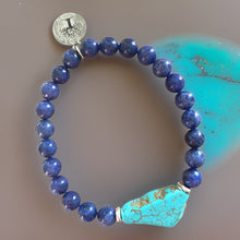 Load image into Gallery viewer, Natural Lapis Lazuli and Turquoise Bracelet