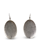 Load image into Gallery viewer, Hammered Oval Domed Dangle Earrings