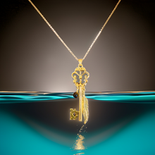 Load image into Gallery viewer, Butterfly Skeleton Key Necklace