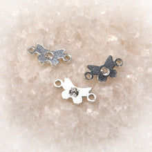 Load image into Gallery viewer, Butterfly Connector | Sterling Silver | 8.7mm | White Gemstone | 4pk