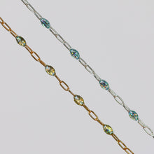 Load image into Gallery viewer, Benedetta Permanent Jewelry Chain, Opal Enamel Design, Cable Links, Available in Gold Filled and Sterling Silver