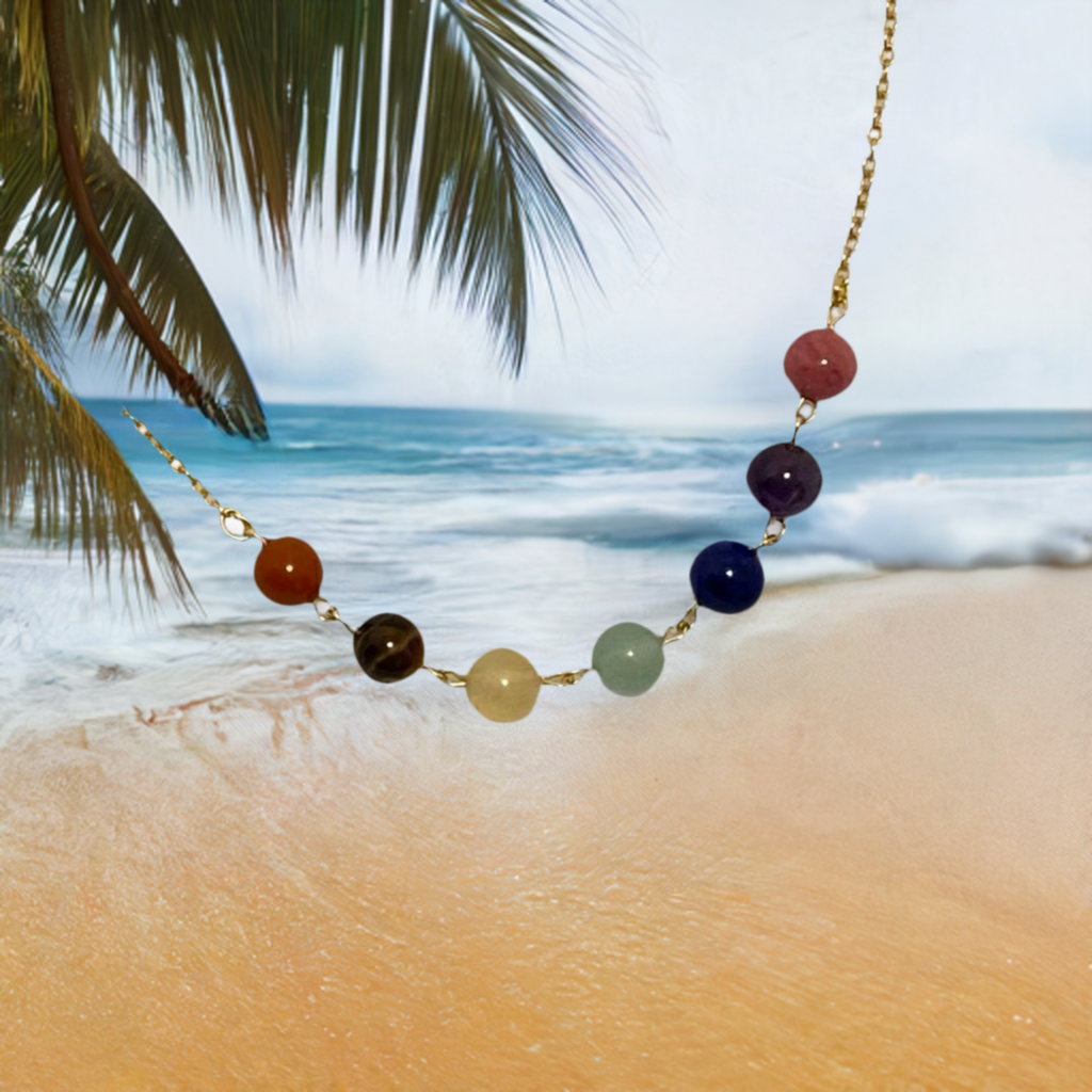Chakra Balance Necklace with Natural Gemstones and Charm – The Urban Charm