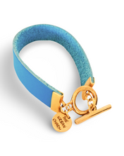 Load image into Gallery viewer, Baby Blue Leather Color Band Bracelet by The Urban Charm