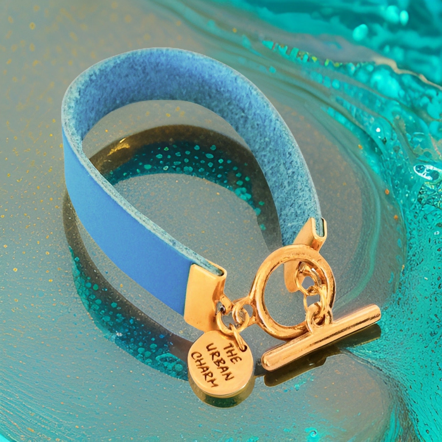 Baby Blue Leather Color Band Bracelet by The Urban Charm – The Urban Charm