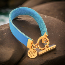 Load image into Gallery viewer, Baby Blue Leather Color Band Bracelet by The Urban Charm