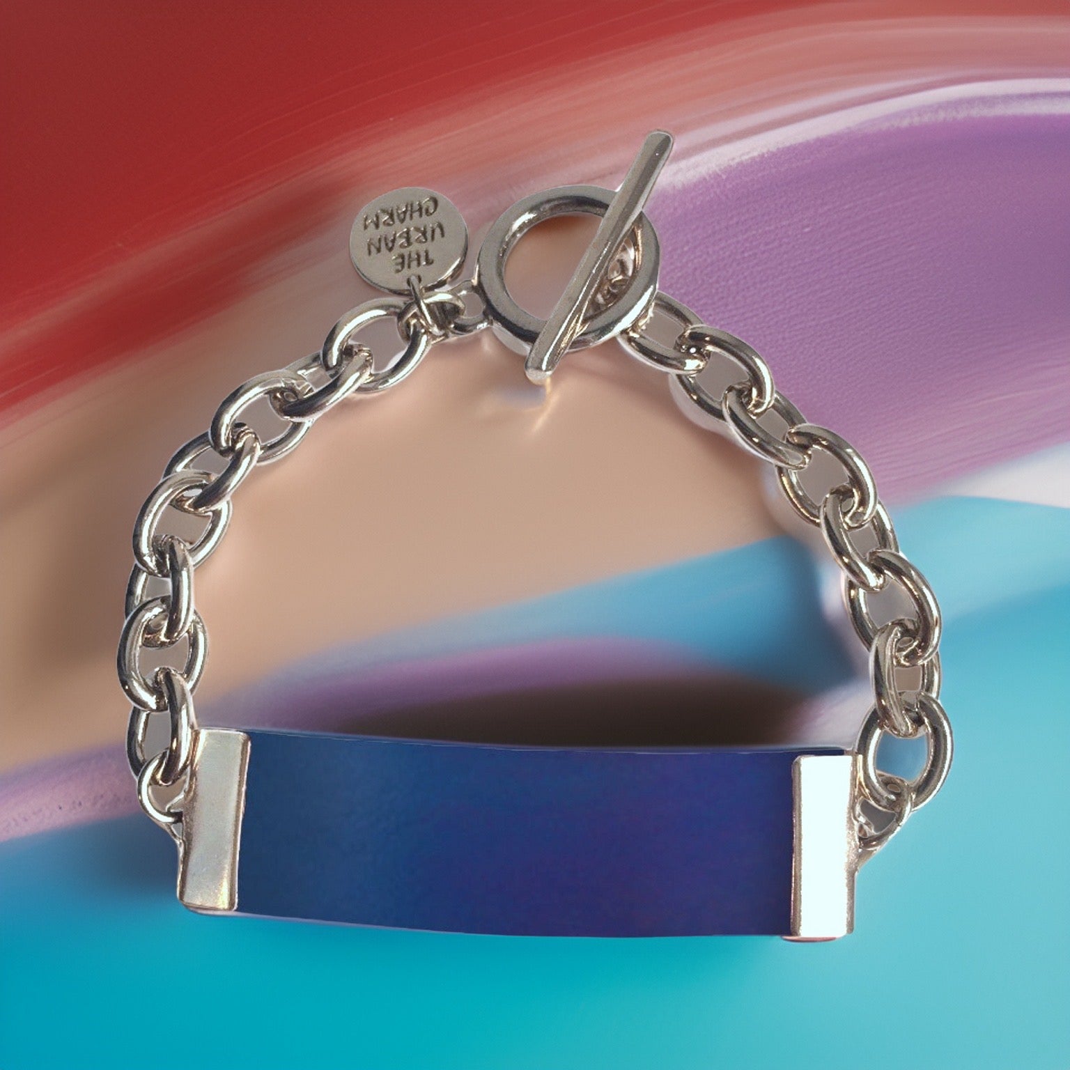 Blue Leather and Chain ID Toggle Bracelet – The Urban Charm
