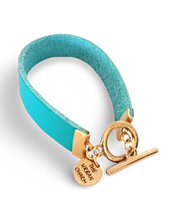Load image into Gallery viewer, Turquoise Genuine Leather Color Band Bracelet