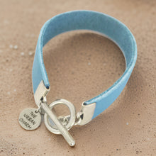 Load image into Gallery viewer, Baby Blue Leather Color Band Bracelet by The Urban Charm