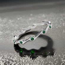 Load image into Gallery viewer, Emerald crystal Cubic Zirconia Birthstone Stacker Ring