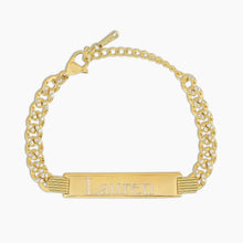 Load image into Gallery viewer, Iced Cuban Engraved Bar Bracelet