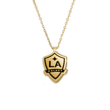 Load image into Gallery viewer, LA Galaxy Shield Pendant w/ black enamel 18" chain length