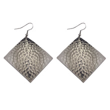 Load image into Gallery viewer, Gold Hammered Diamond Dome Lures of Love Earrings