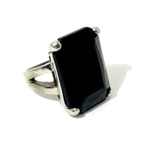 Load image into Gallery viewer, The Urban Charm Jet Black Crystal Signature Statement Ring