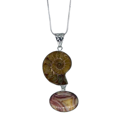 Ammonite and Agate Necklace
