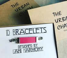 Load image into Gallery viewer, Pink Leather and Chain ID Toggle Bracelet
